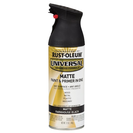 Rust-Oleum Spray Paint, Farmhouse Black, Matte, Solvent, 12 oz 330505